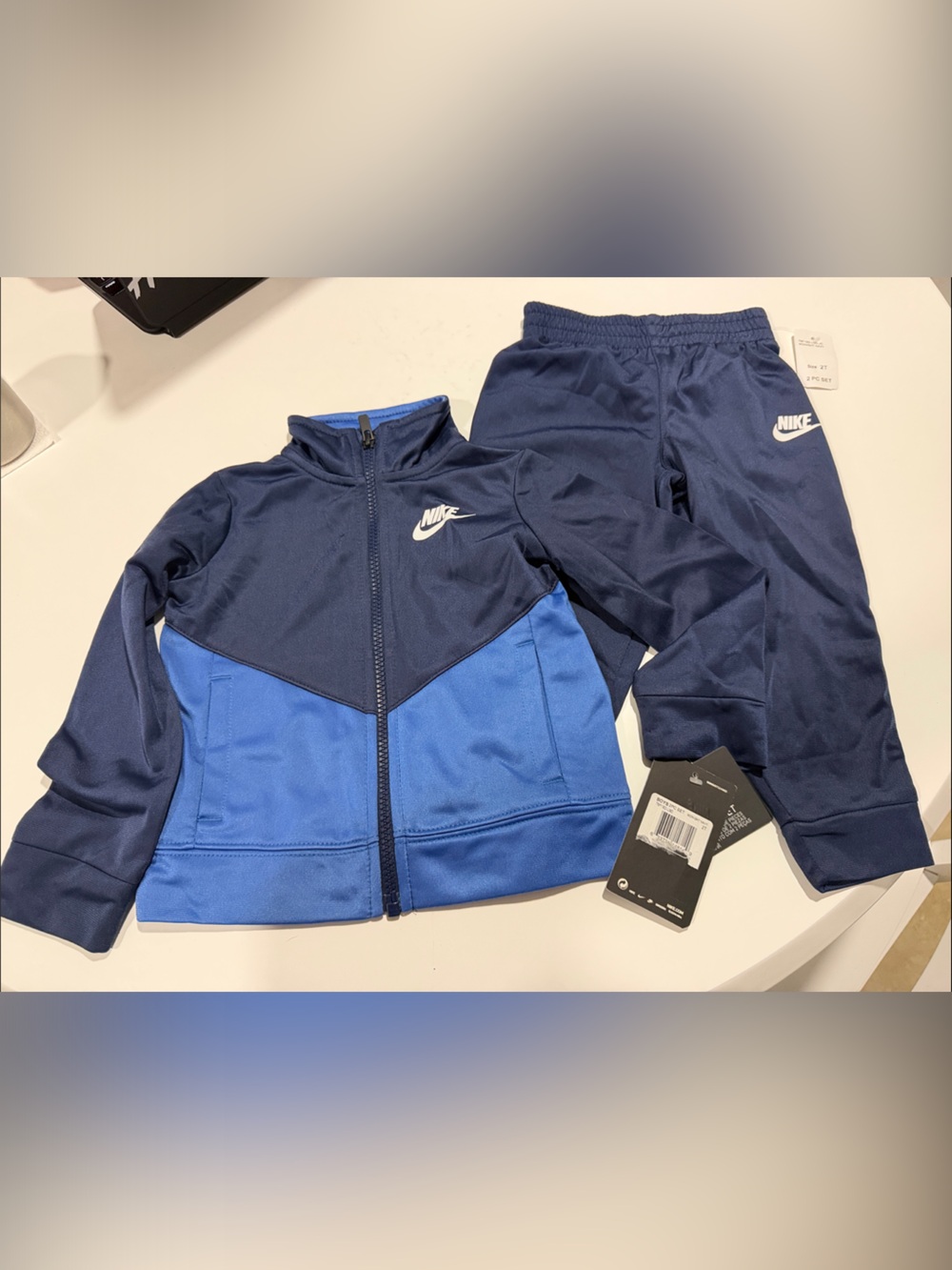Nike Kids Navy and Royal Blue Zip-Front Track Jacket & Pants Set